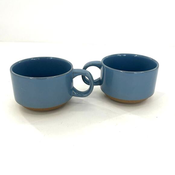 W.R. Midwinter Ltd blue table to oven stoneware mug teacup with saucer - Picture 5 of 8